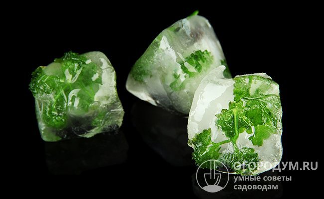 Замороженный в кубиках салат, как и другую зелень, особенно удобно использовать в супах