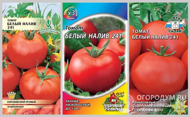 Семенной материал томатов «Белый налив 241» различных производителей