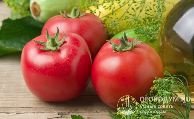 Плоды томатов, относящиеся к линейке сортов «Малиновое чудо», имеют не только красивый цвет, но и необыкновенно нежный вкус, а также приятный аромат
