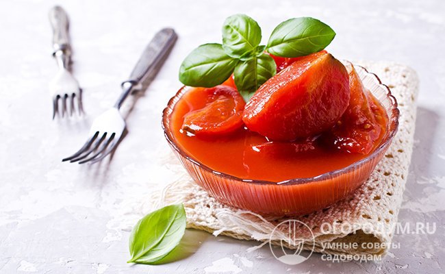 Из помидоров с базиликом можно приготовить различные зимние заготовки: томатный сок, пасту, пюре, соусы, маринованные или вяленые томаты