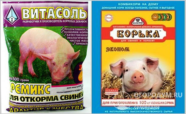 Премиксы для свиней, предлагаемые некоторыми отечественными производителями