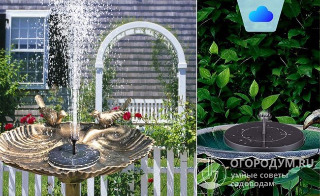 Плавающий садовый фонтан на солнечной батарее