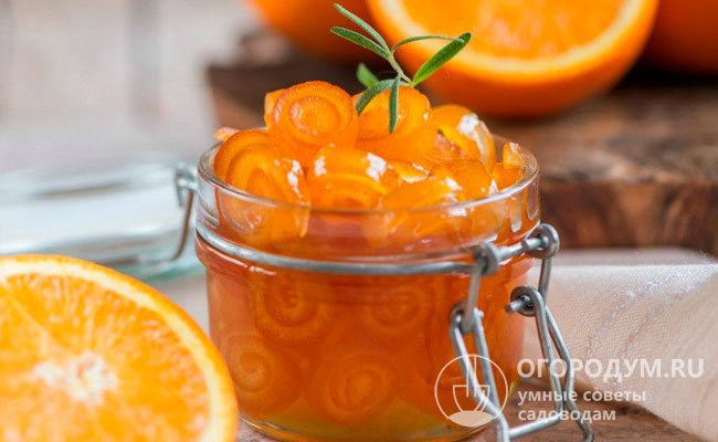 Десерт из апельсиновых корок «Завитушки»