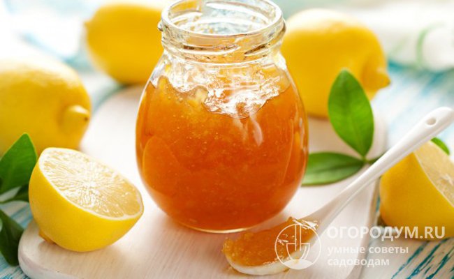 Лимонное варенье с цедрой, имбирем и медом