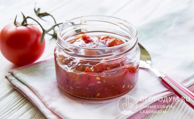 Варенье из красных томатов с мятой